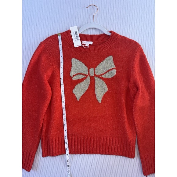 NWT Gianni Bini Little Girls Long Sleeve Glitter Bow Sweater Size XL (16) - Picture 5 of 7